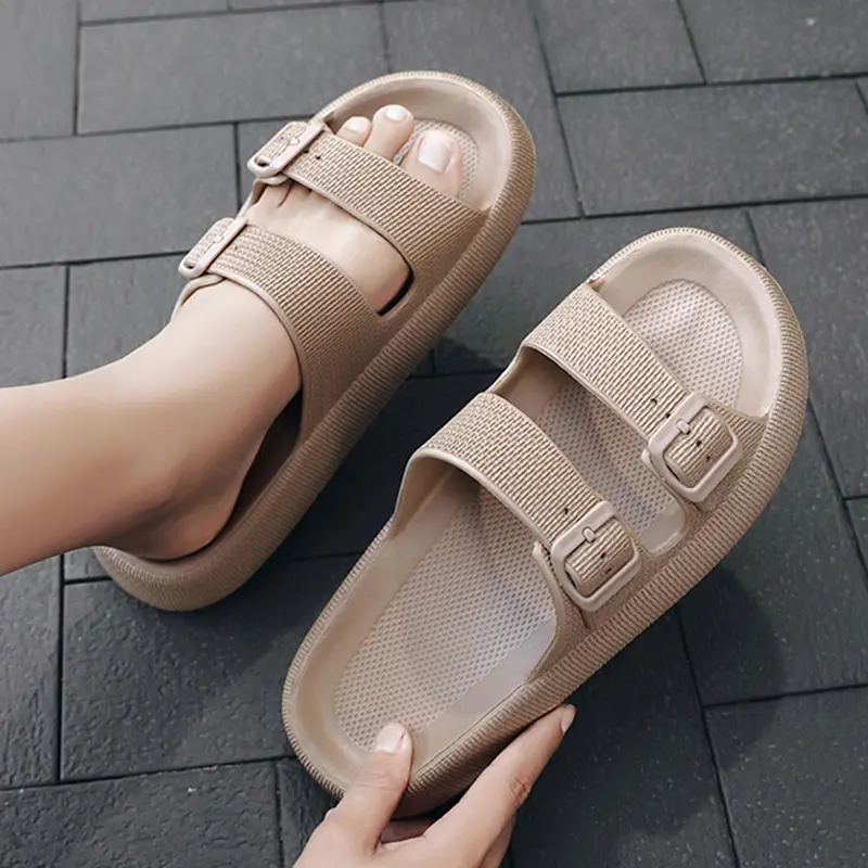 Comfortable Lightweight Eva Anti-slip Slippers Unisex Bathroom Shower Plus Size Slides Summer Thick Sole Quick-drying Slides