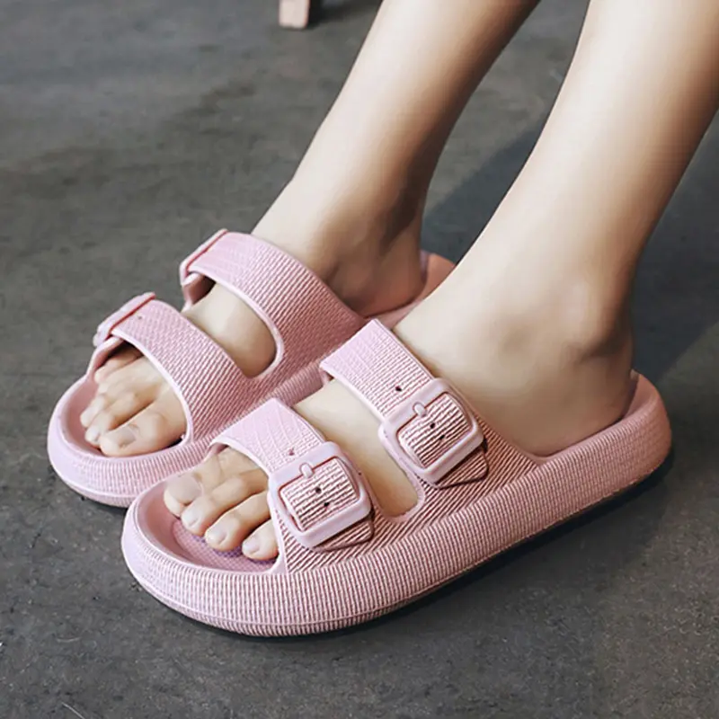 Comfortable Lightweight Eva Anti-slip Slippers Unisex Bathroom Shower Plus Size Slides Summer Thick Sole Quick-drying Slides