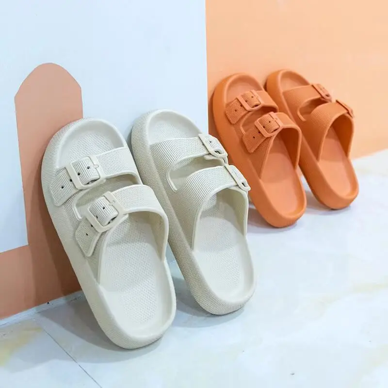 Comfortable Lightweight Eva Anti-slip Slippers Unisex Bathroom Shower Plus Size Slides Summer Thick Sole Quick-drying Slides