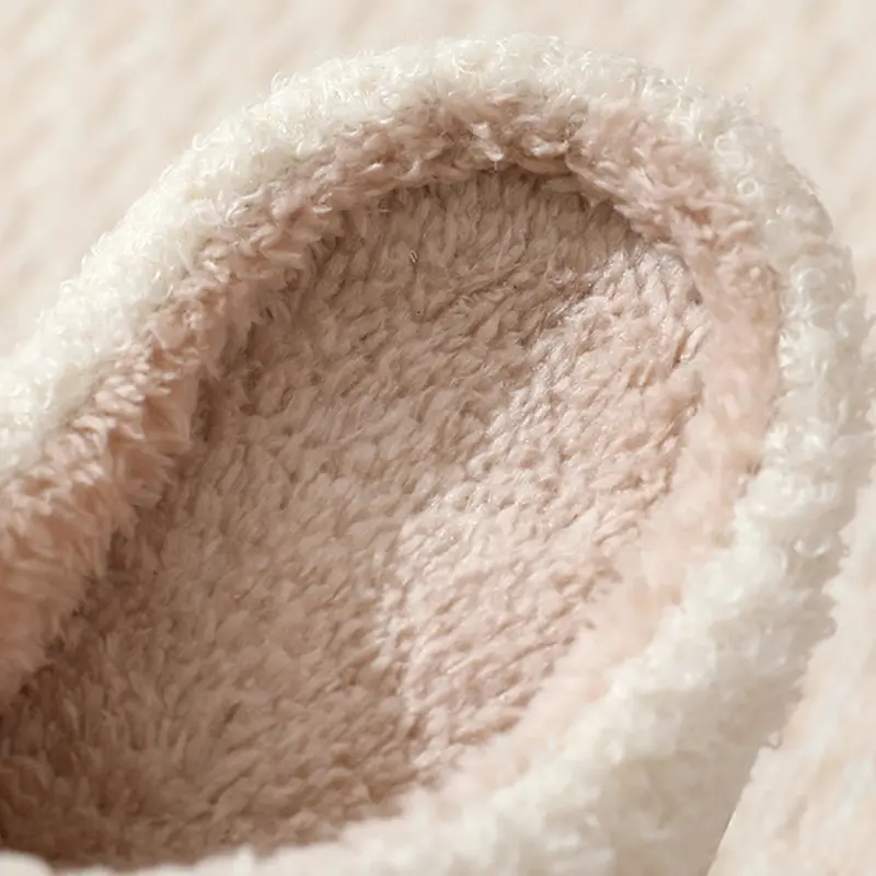 Gothic Demon Eye Embroidery Indoor Slippers Women 2025 Winter Warm Short Plush Home Slides Soft Thick Bottom Non Slip Slippers
