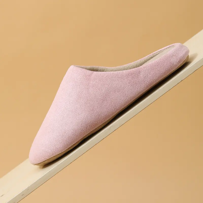 Comfort Soft Sole Cotton Silent Slippers Women 2025 Winter Warm Suede Indoor Slippers Casual Thick Bottom Non Slip Couple Slides