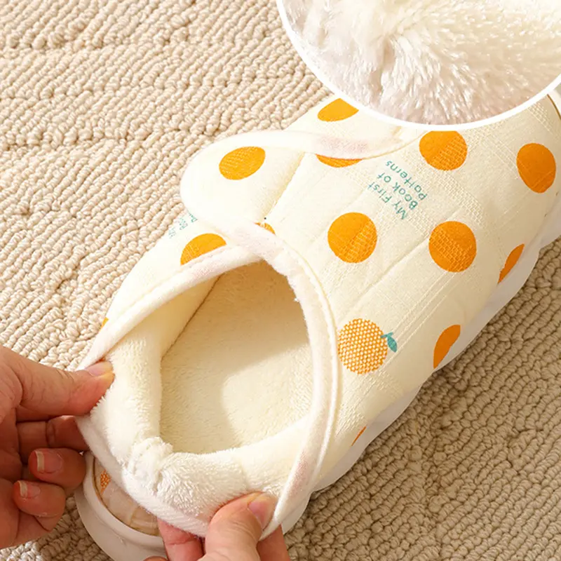 Cute Flower Printed Cotton Postpartum Slippers Women 2025 Autumn Warm Short Plush Indoor Slippers Comfort Soft Non Slip Slides