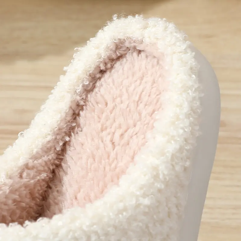 Fashion Mix Color Embroidery Indoor Slippers Women 2025 Winter Soft Sole Non Slip Home Slides Warm Short Plush Couple Slippers