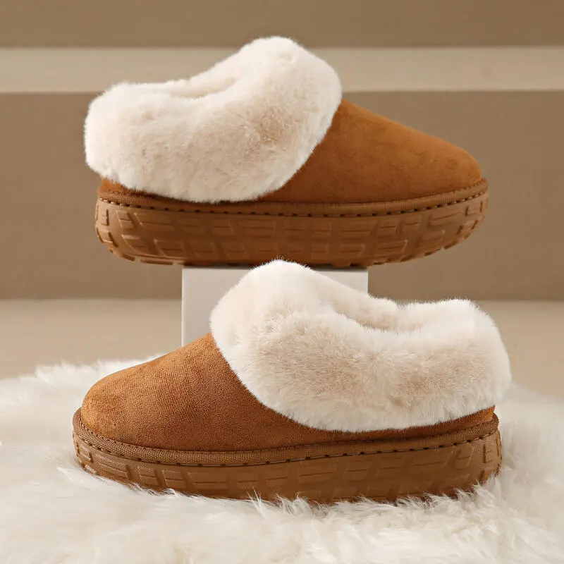 Fashion Thick Bottom Furry Snow Boots Women 2025 Winter Luxury Faux Fur Slip On Ankle Boots Warm Short Plush Non Slip Booties