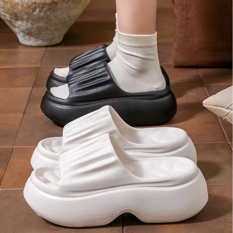 Chunky Platform Wedges Slippers Women 2025 Summer Indoor Outdoor Thick Bottom Sandals Woman Slides Light Non Slip Beach Shoes