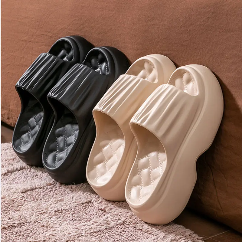 Chunky Platform Wedges Slippers Women 2025 Summer Indoor Outdoor Thick Bottom Sandals Woman Slides Light Non Slip Beach Shoes