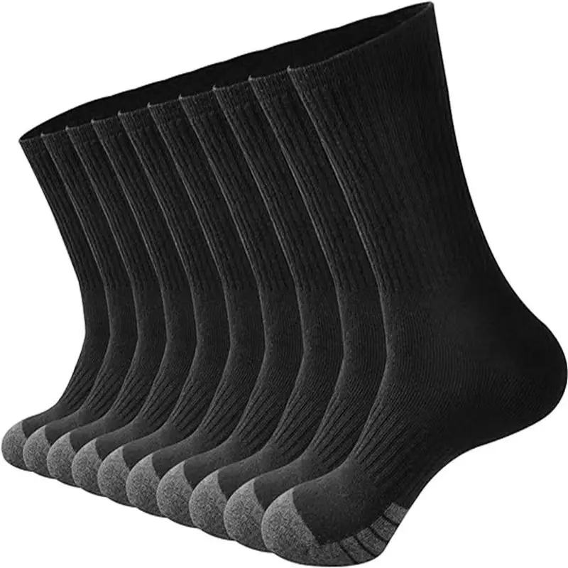 Professional Absorb Sweat Sports Socks Men 2025 Autumn 5 Pairs Mid Calf Cotton Basketball Socks Plus Size 47 Men's Stockings