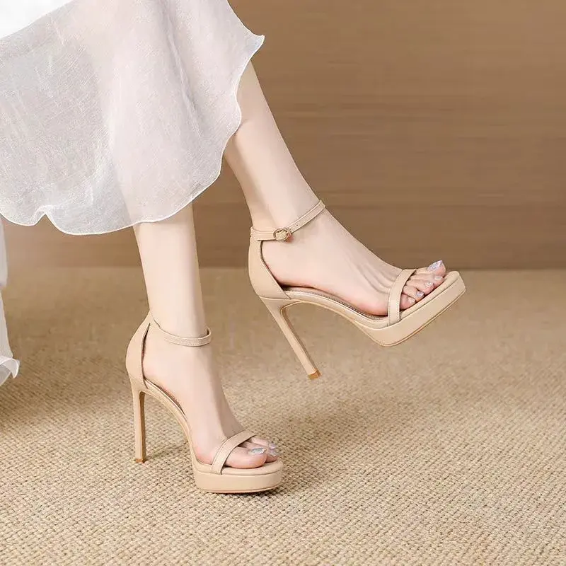 Women High Heels Sandals Sexy Luxury Open Toe Shoes Trend Summer Slippers 2025 New Dress Party Woman  Pumps