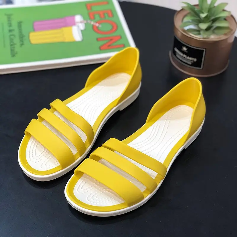 2024 New Fashion Women Comfortable Sandals Summer New Candy Color Women Cute Shoes Peep Toe  OutdoorShoes Woman Flats