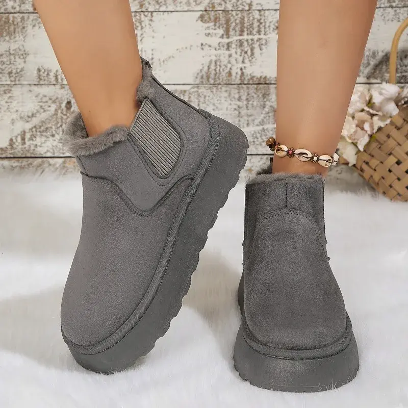 Winter women's snow boots plush warm  women's flat shoes casual flat shoes women's ankle boots snow boots