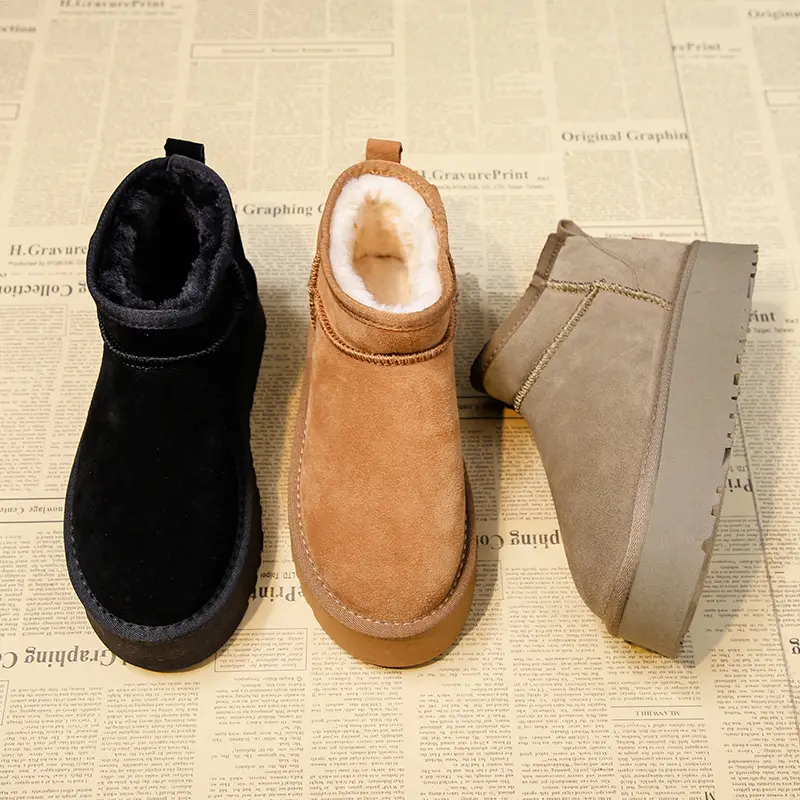New 2024 Classic Thickened Fluff Women's Snow Boots Comfortable Warm Ankle Boots Women Winter Ladies Shoes Botas Mujer