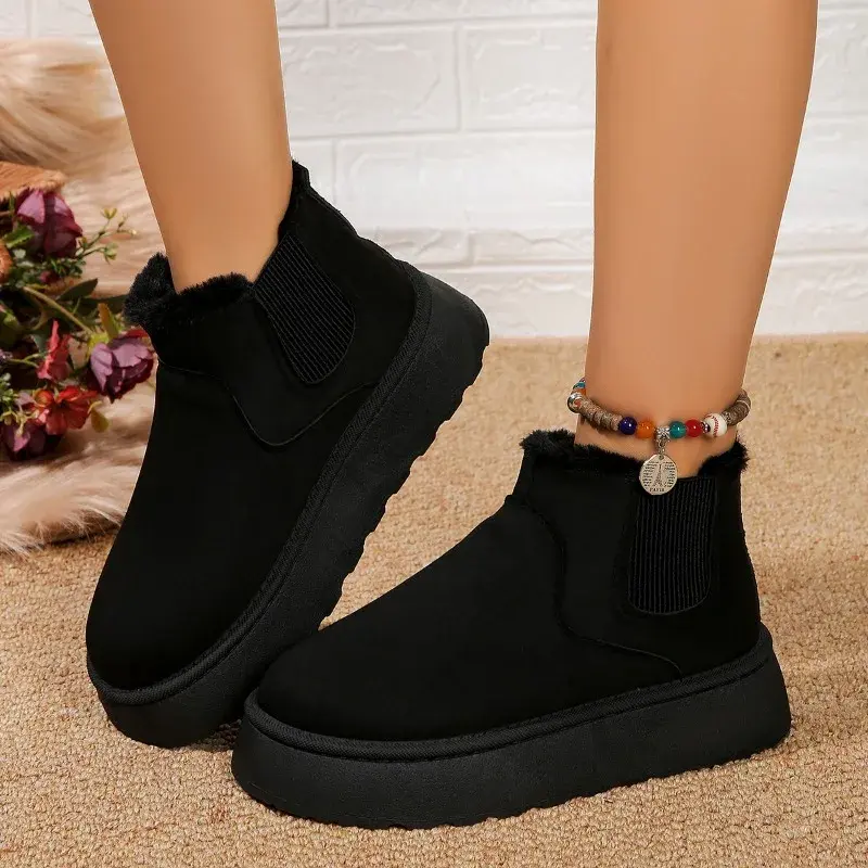 Winter women's snow boots plush warm  women's flat shoes casual flat shoes women's ankle boots snow boots