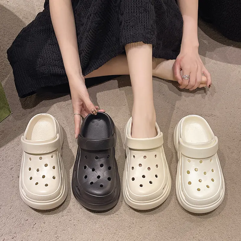 Chunky Platform Clogs Shoes for Women Thick Bottom Non Slip Beach Sandals Woman Summer 2025 Fashion Wedges EVA Sandals Slippers