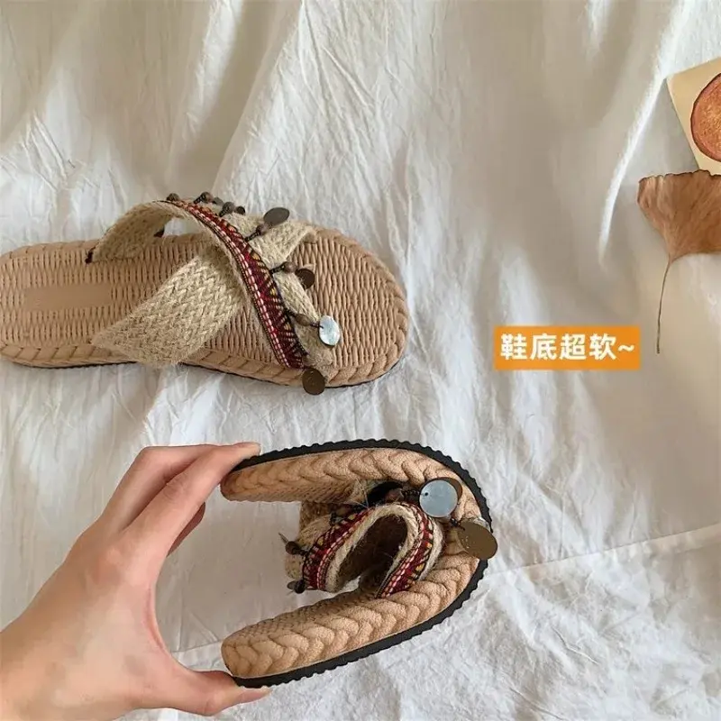 Women's Flat Bottom Fashion One Word Slippers Womens Shoes Comfort Summer Outdoor Beach Luxury Sandals Women Designers