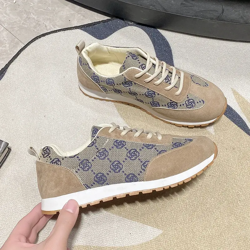 2024 Women's Summer New Fashion Print Designer  slip Flat Bottom Sports Shoes Outdoor Play Daily Comfortable Women's Shoes