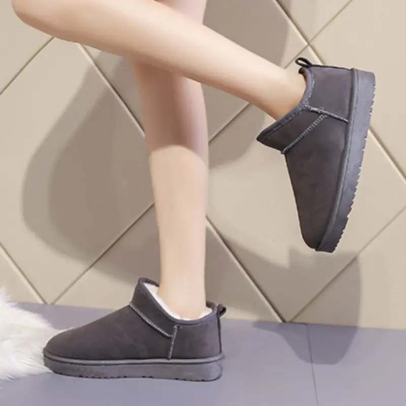 Women's Plush Lined Ankle Boots - Slip On Platform Shoes  Winter Warmth and Comfort women's boots