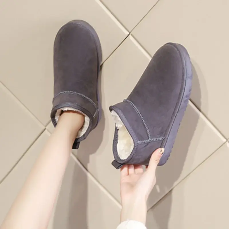 Women's Plush Lined Ankle Boots - Slip On Platform Shoes  Winter Warmth and Comfort women's boots