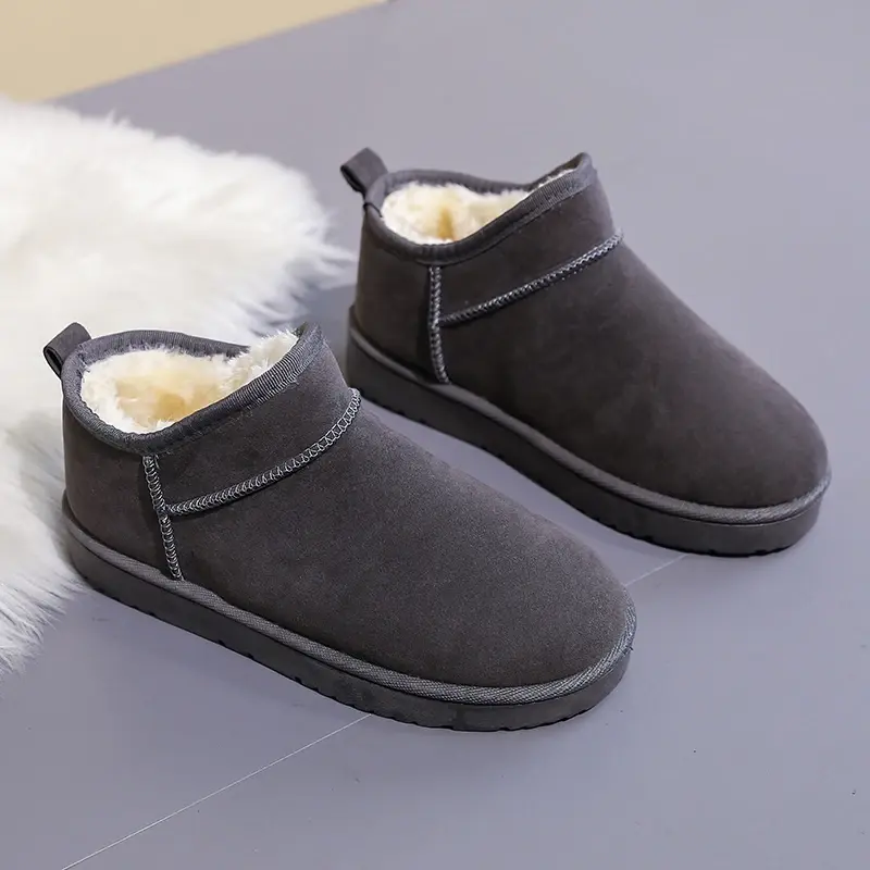 Women's Plush Lined Ankle Boots - Slip On Platform Shoes  Winter Warmth and Comfort women's boots