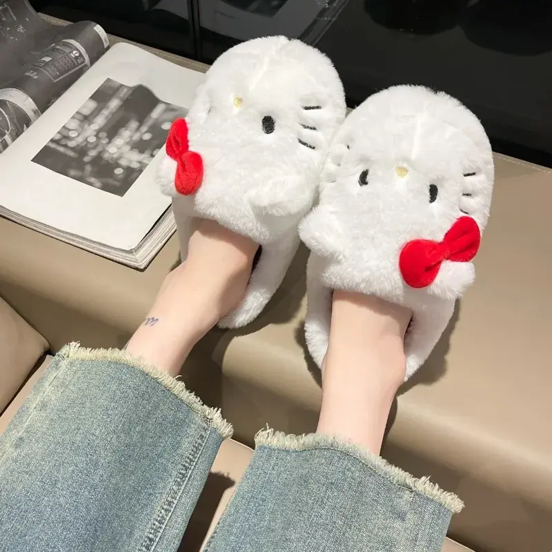 Plush Slippers Cute Student Autumn Winter Bedroom Soft Padded Plush Bedroom Aldult Shoes Girls Xmas shoes
