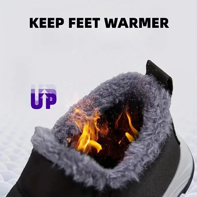 Women's plush lined snow boots  winter warm and waterproof ski boots warm outdoor short boots