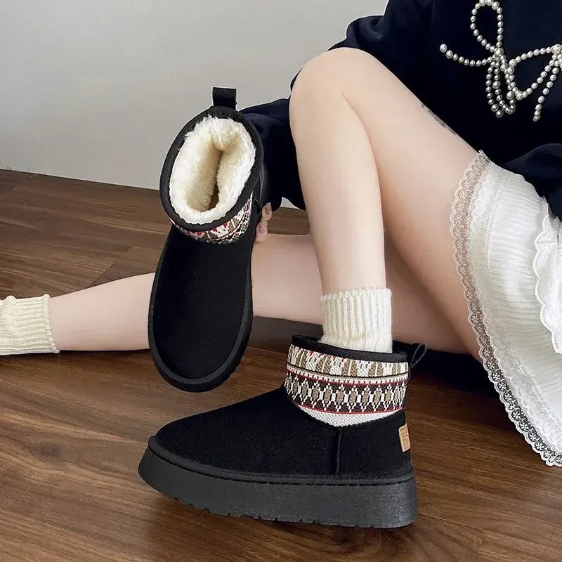 women shoes 2024  Winter Classic Snow Bootes Slippers Boots Women Warm Fur Winter Boots Thick-soled