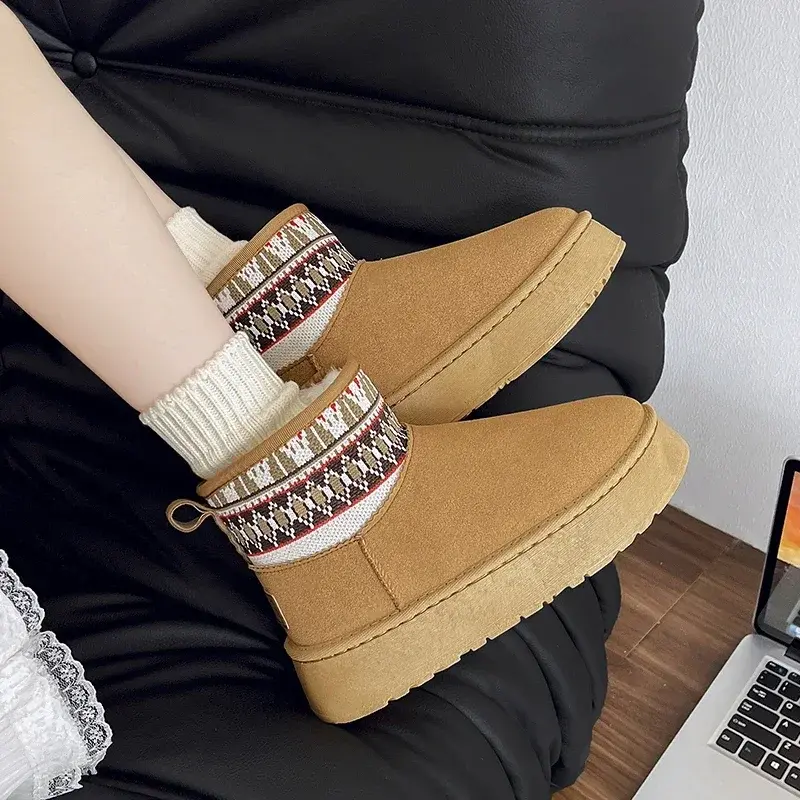 women shoes 2024  Winter Classic Snow Bootes Slippers Boots Women Warm Fur Winter Boots Thick-soled