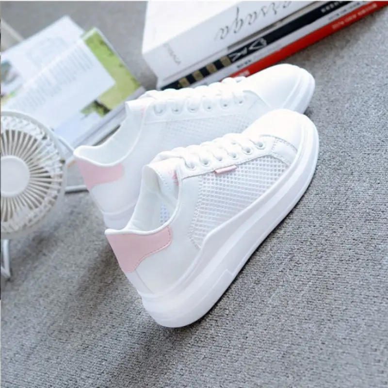 2024 Women Sneakers Shoes Female Breathable Students Casual Shoes Sports for Girl Flat Mesh White Shoes Vulcanize   sneakers