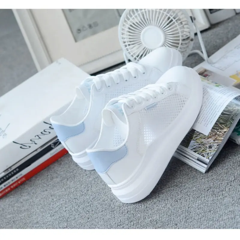2024 Women Sneakers Shoes Female Breathable Students Casual Shoes Sports for Girl Flat Mesh White Shoes Vulcanize   sneakers