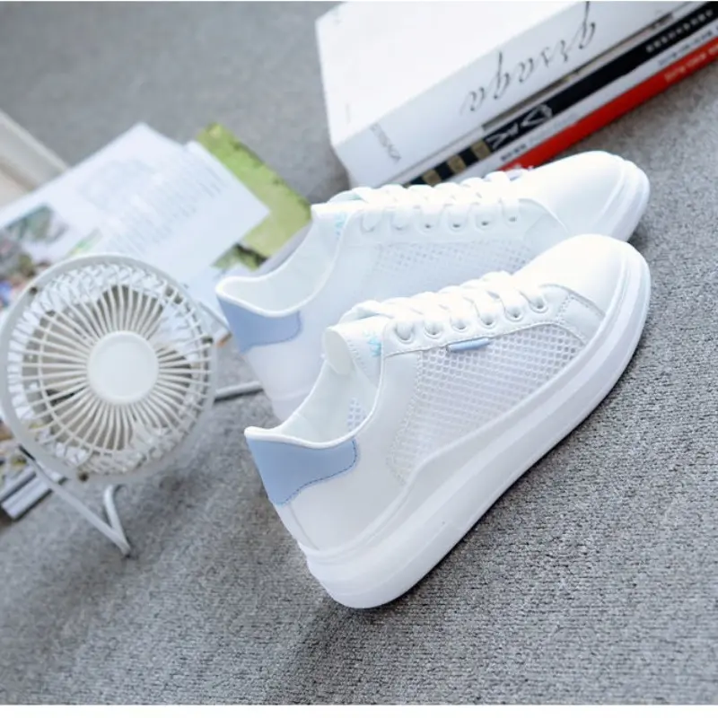 2024 Women Sneakers Shoes Female Breathable Students Casual Shoes Sports for Girl Flat Mesh White Shoes Vulcanize   sneakers