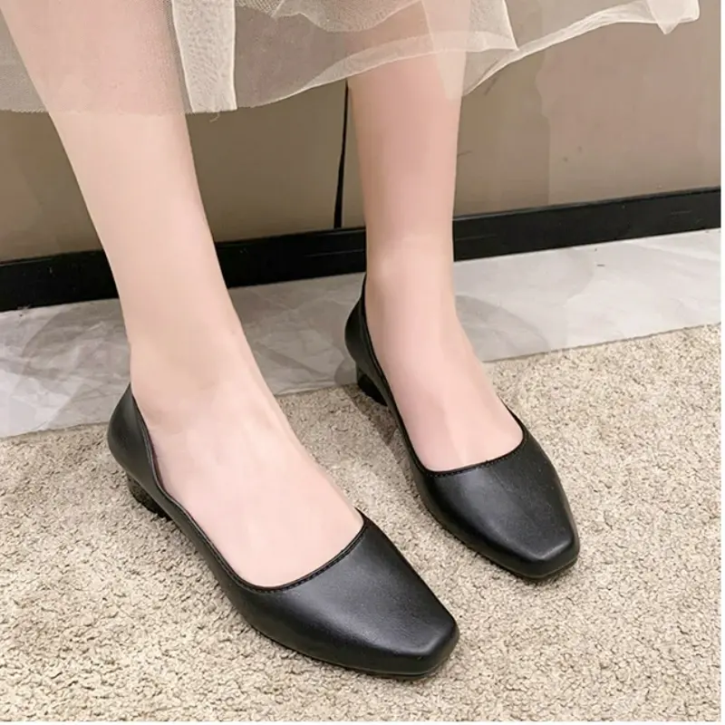 Shoes Woman 2024 Casual Female Sneakers Low Heels Slip-on Flats Square Toe Shallow Mouth New Cute Slip On Summer
