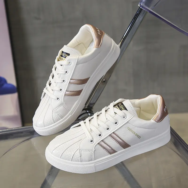 2024 New Fashion Lace up Women's Sports Shoes Women's Casual Shoes Printed Summer Women's Pu Cute Flat Shoes