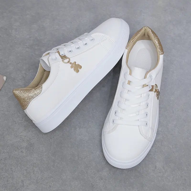 2024 New Fashion Lace up Women's Sports Shoes Women's Casual Shoes Printed Summer Women's Pu Cute Flat Shoes