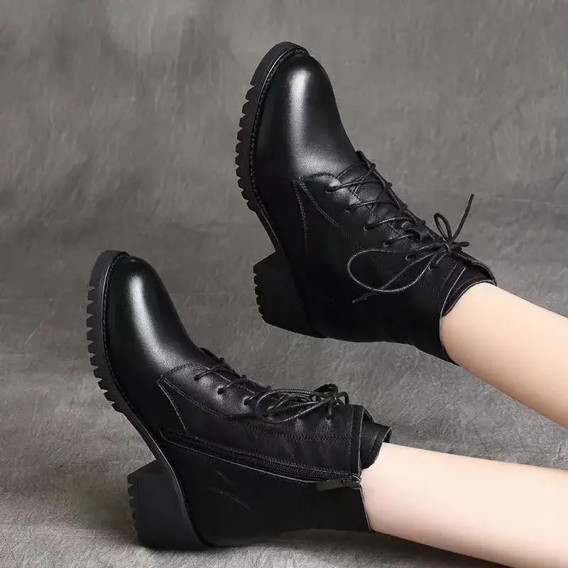 2024 High Quality Ladies Shoes Side Zipper Women's Boots Fashion Cross-tied Modern Boots Women Hot Sale Plus Size Ankle Boots