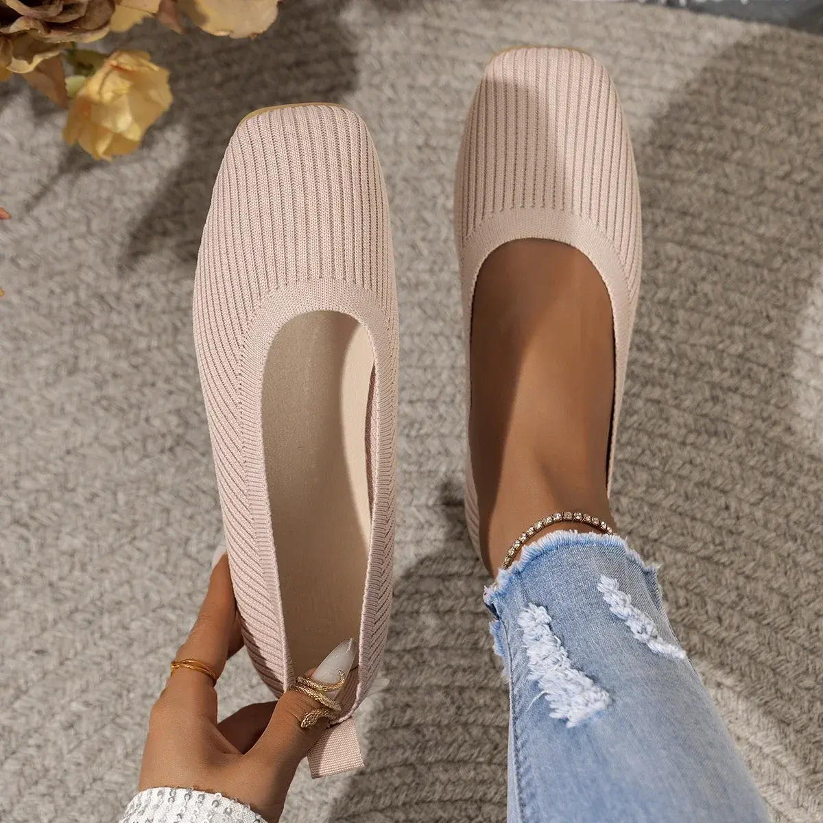 Women Flats 2025 New Solid Color Loafers Women Slip on Shallow Comfort Flat Shoes for Women  Shoes