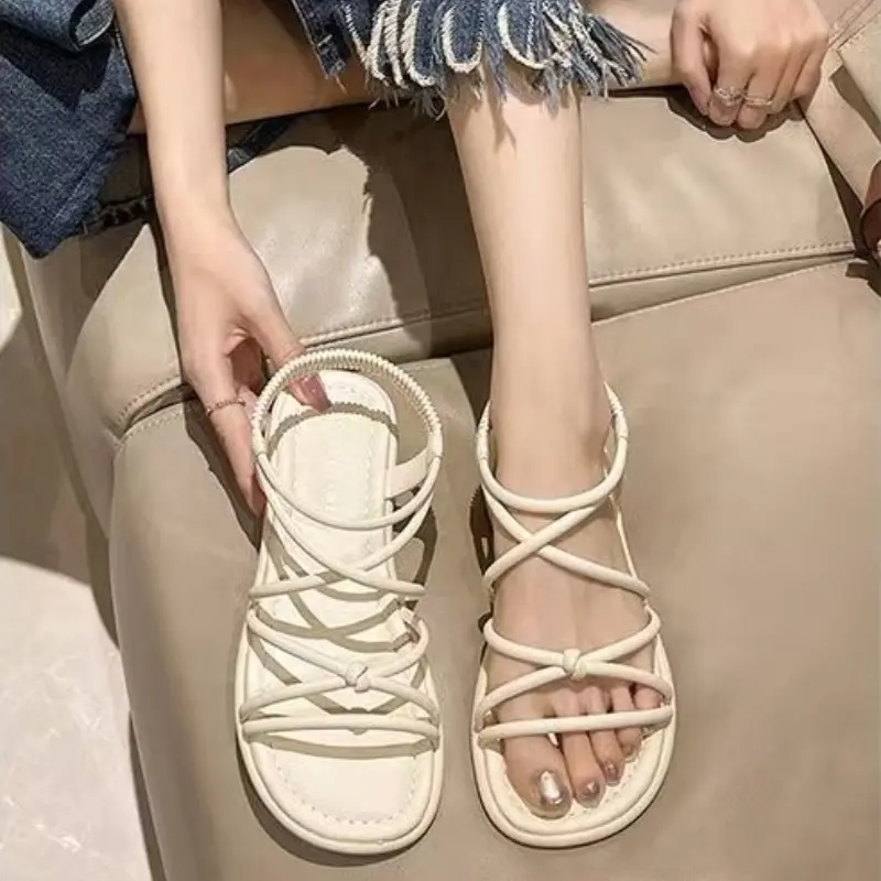 2025 New Sandals Women's Summer Flat Bottom Casual Beach Shoes Thick Sole Versatile Outwear Travel Daily Shoes