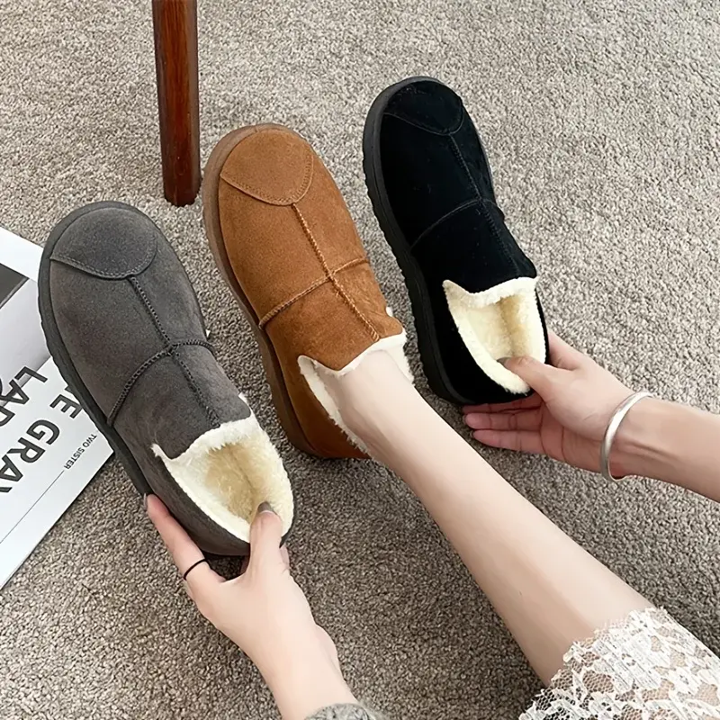 2024 Snow Boots Women's Short Tube Thickened Cotton Shoes Non-slip Winter New Shoes Student Women's Shoes  Black Boots