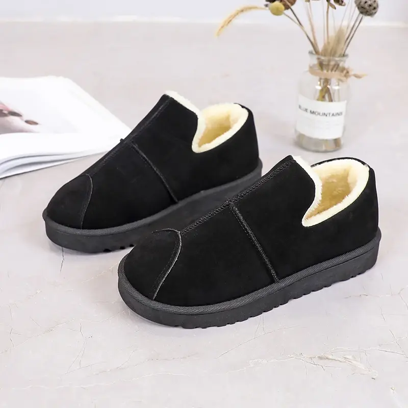 2024 Snow Boots Women's Short Tube Thickened Cotton Shoes Non-slip Winter New Shoes Student Women's Shoes  Black Boots
