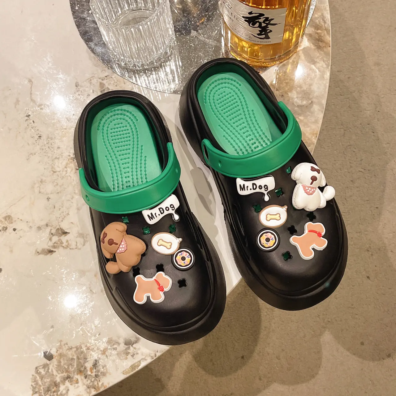 Wear Increased Non-slip High-heeled Shoes Hole Shoes Beach Sandals Home Shoes New Thick-soled Slippers Women's Sandalias Mujer