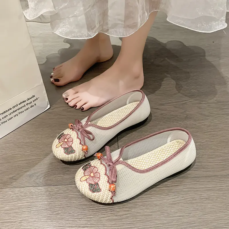 Women Sneakers Mesh Breathable Floral Comfort Mother Shoes Soft Solid Color Fashion Female Footwear Lightweight Zapatos De Mujer