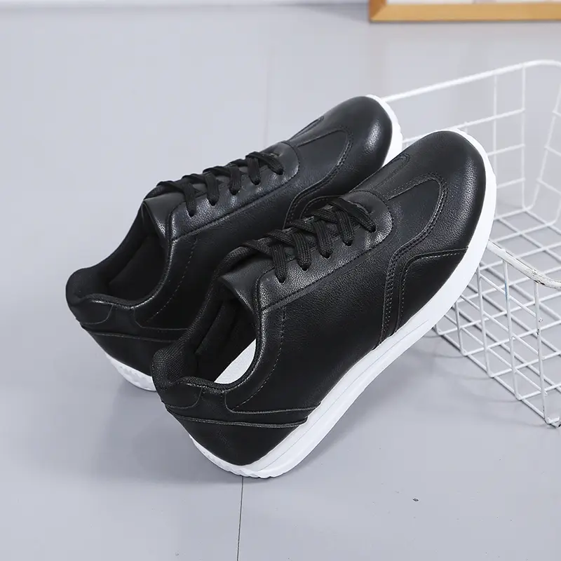 2024 Spring Summer Little White Shoes Female Black Flat Leather Sneakers Loafers Women Casual Shoe Zapatillas Mujer Chaussure