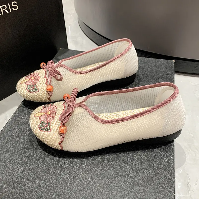 Women Sneakers Mesh Breathable Floral Comfort Mother Shoes Soft Solid Color Fashion Female Footwear Lightweight Zapatos De Mujer