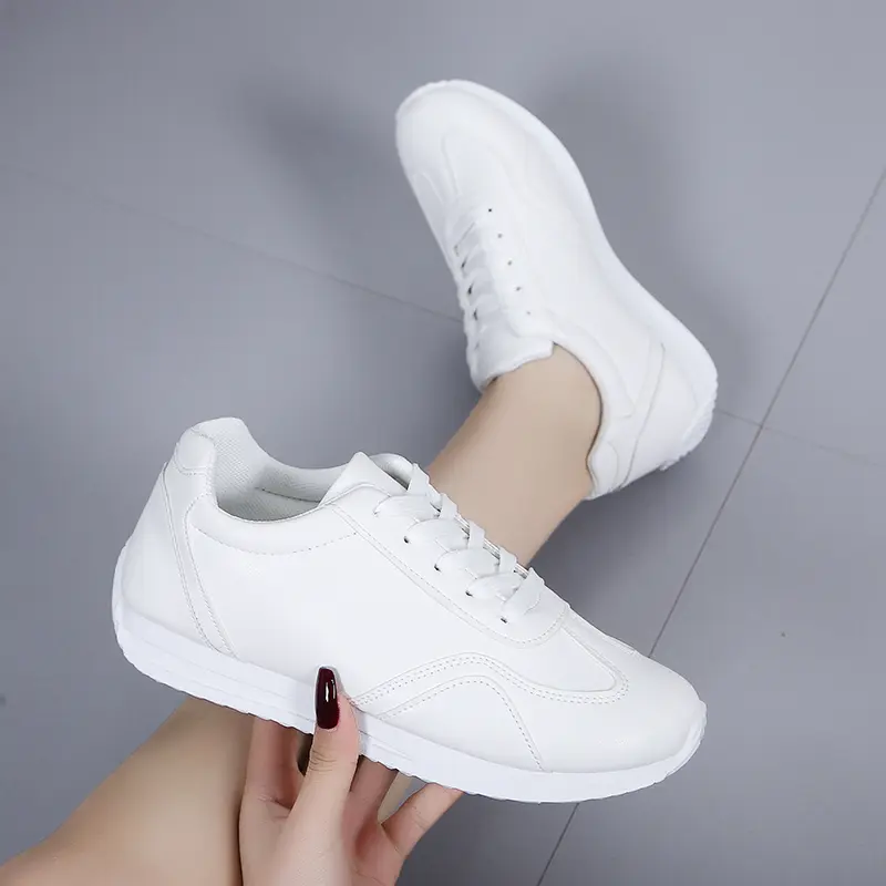 2024 Spring Summer Little White Shoes Female Black Flat Leather Sneakers Loafers Women Casual Shoe Zapatillas Mujer Chaussure
