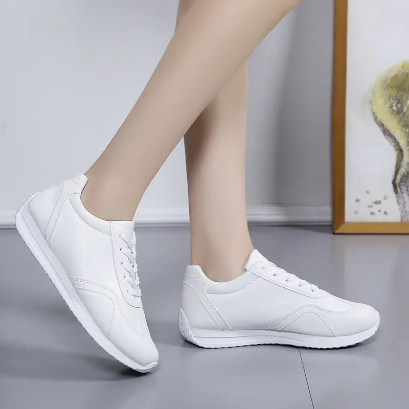2024 Spring Summer Little White Shoes Female Black Flat Leather Sneakers Loafers Women Casual Shoe Zapatillas Mujer Chaussure