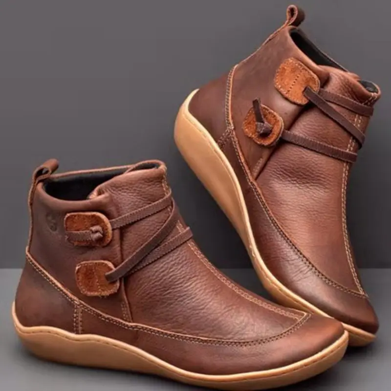 New Autumn And Winter shoes Boots  British Wind Retro Boots High Quality PU Waterproof Warm Women's Booties Mujer Botas