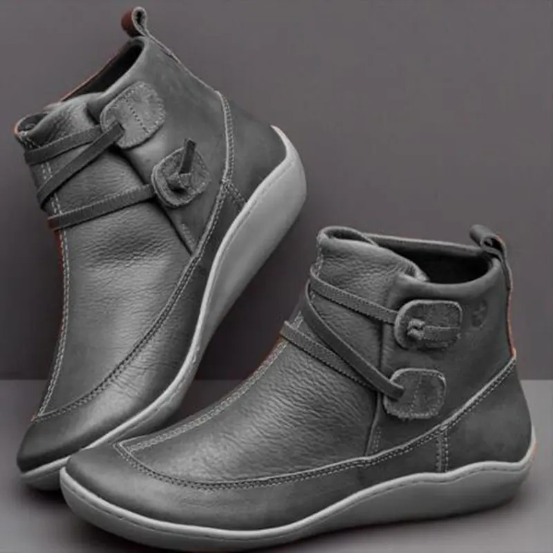 New Autumn And Winter shoes Boots  British Wind Retro Boots High Quality PU Waterproof Warm Women's Booties Mujer Botas