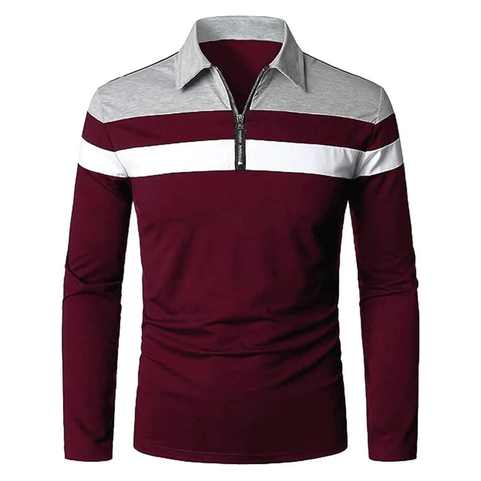 Color Block Shirt For Men Spring And Autumn Fashion Striped Color Matching Lapel Neck Long Sleeved Comfty Shirts for Work Wear