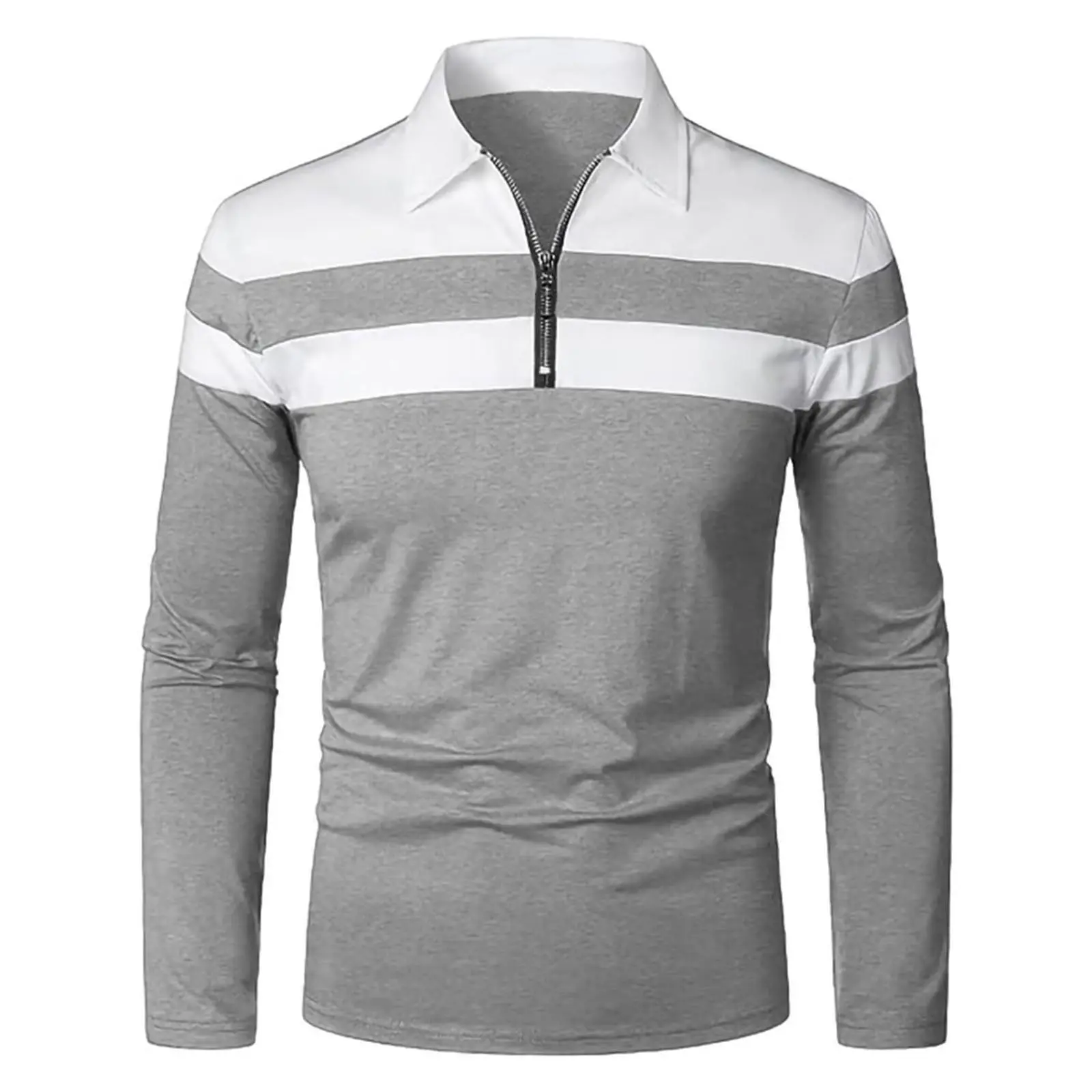 Color Block Shirt For Men Spring And Autumn Fashion Striped Color Matching Lapel Neck Long Sleeved Comfty Shirts for Work Wear