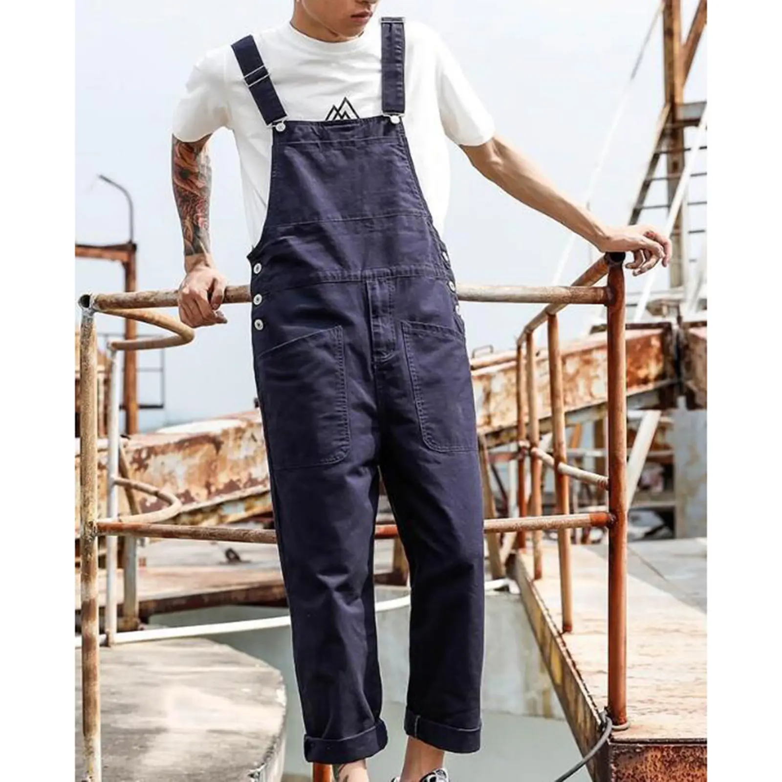 Cargo Pants for Men Men's Bib Overalls Fashion Relaxed Fit Casual Jumpsuit Cotton Lightweight Overalls With Pockets
