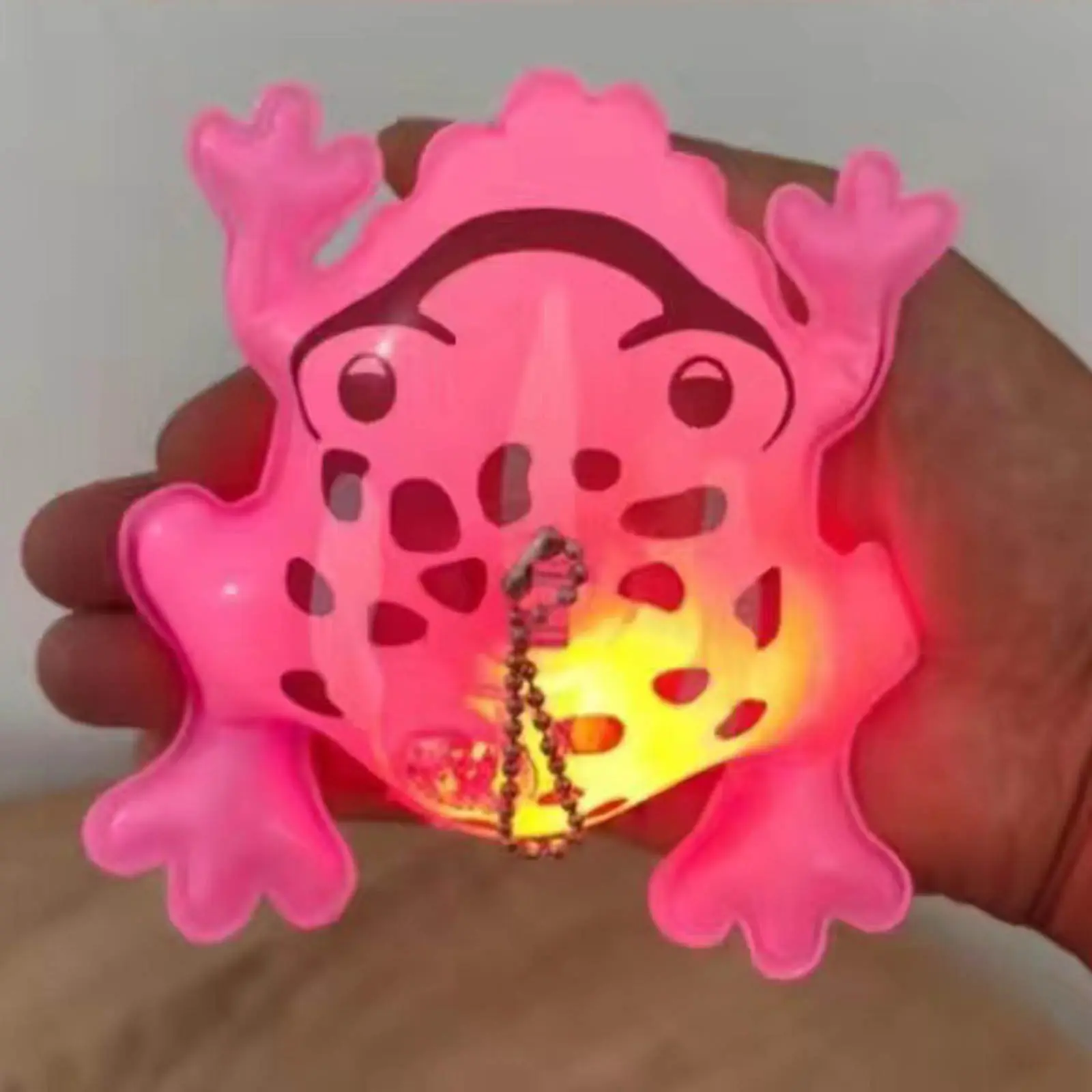 Mini Frog Inflatable Frog Pink And Green Children'S Balloon Glowing New Pendant Small Keychain Shake It And It Lanyard Key Ring