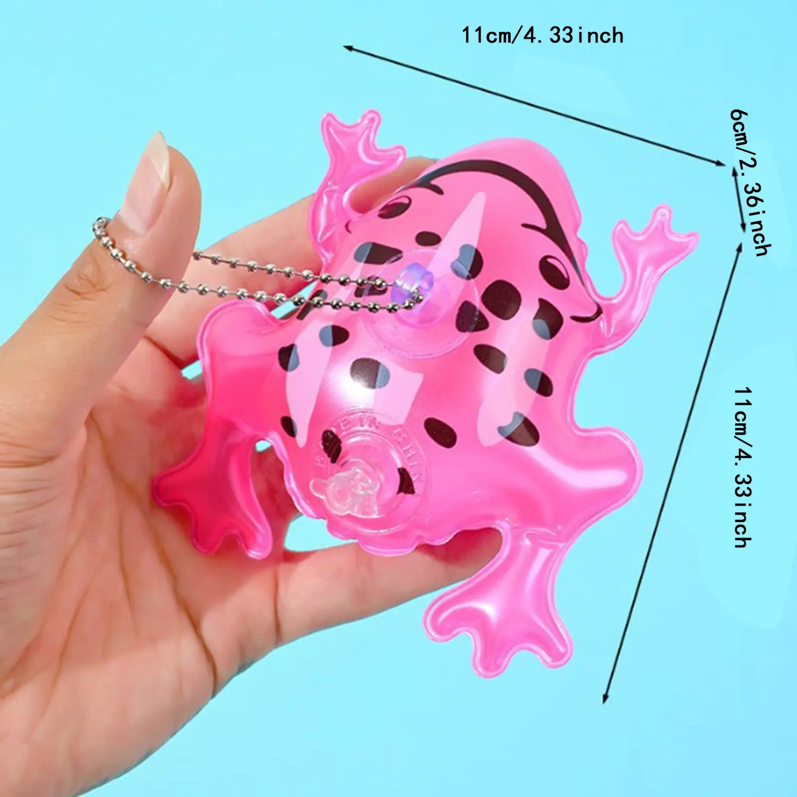 Mini Frog Inflatable Frog Pink And Green Children'S Balloon Glowing New Pendant Small Keychain Shake It And It Lanyard Key Ring